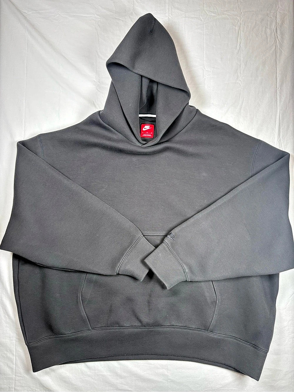 Nike Solo Swoosh Fleece Pullover Hoodie Gray XL